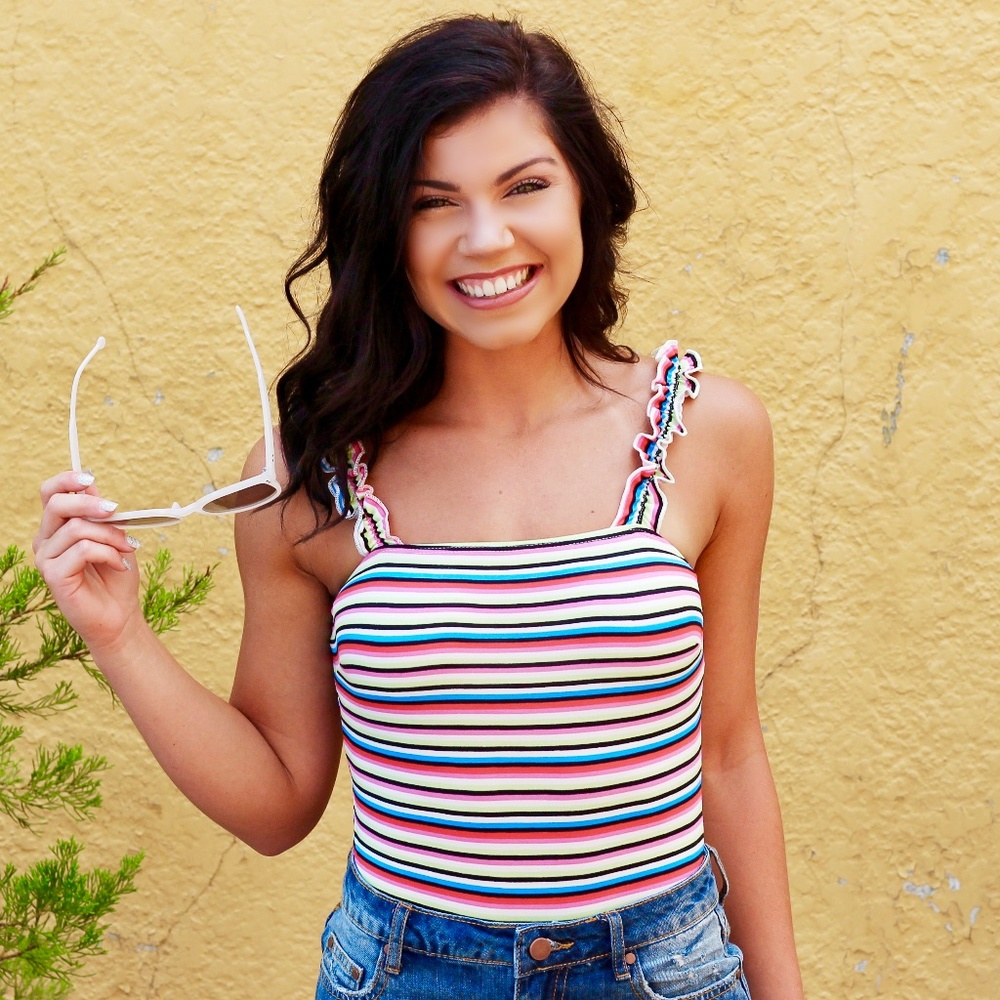 Colorful Striped Bodysuit